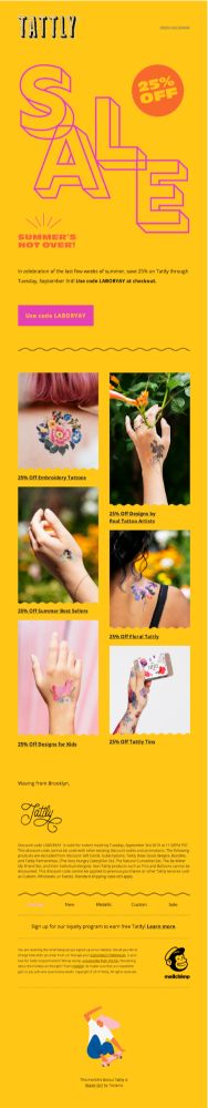 Sale email - Tattly